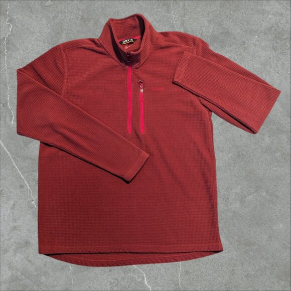 Orvis‎ Fishing Red Waffle Style 1/4 Zip Pullover Jacket Great Used Condition - Picture 1 of 7